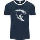 Surfing Spaceman Astornaut Surfer Surf Mens Ringer T-Shirt FotL Navy Blue/White