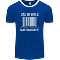 Dad of Girls Scan For Payment Father's Day Mens Ringer T-Shirt FotL Royal Blue/White