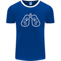 Bicycle Lungs Cyclist Funny Cycling Bike Mens Ringer T-Shirt FotL Royal Blue/White