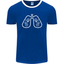 Bicycle Lungs Cyclist Funny Cycling Bike Mens Ringer T-Shirt FotL Royal Blue/White