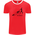 Triathlon Running Swimming Cycling Mens Ringer T-Shirt FotL Red/White