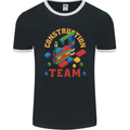 Construction Funny Building Blocks Bricks Mens Ringer T-Shirt FotL Black/White