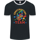 Construction Funny Building Blocks Bricks Mens Ringer T-Shirt FotL Black/White