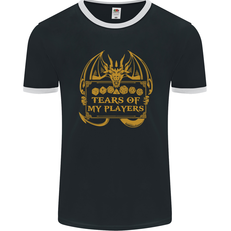 Tears of My Players RPG Role Playing Games Mens Ringer T-Shirt FotL Black/White