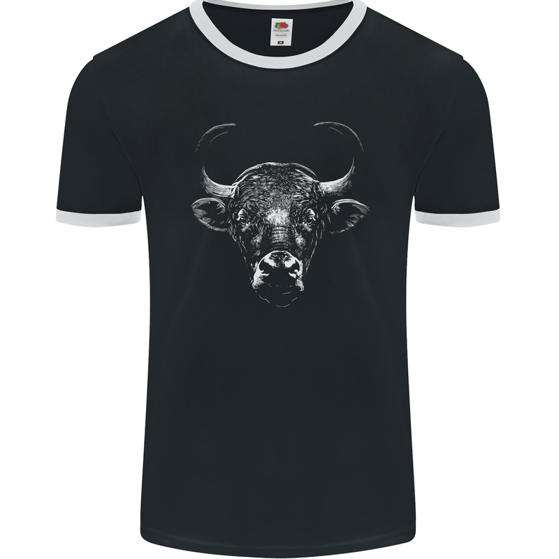 A Wild Bull Mens Ringer T-Shirt FotL Black/White