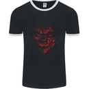 Demon Skull Devil Satan Grim Reaper Gothic Mens Ringer T-Shirt FotL Black/White