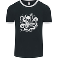 A Cthulhu Kraken Octopus Mythology Mens Ringer T-Shirt FotL Black/White