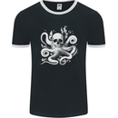 A Cthulhu Kraken Octopus Mythology Mens Ringer T-Shirt FotL Black/White