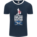 Scotland My Roots Are Scottish Mens Ringer T-Shirt FotL Navy Blue/White