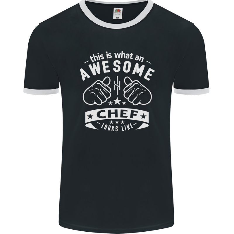 Awesome Chef Looks Like Funny Cooking Mens Ringer T-Shirt FotL Black/White