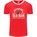 An Old Man With a Rugby Ball Player Funny Mens Ringer T-Shirt FotL Red/White