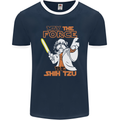 May the Force Be Shih Tzu Funny Dog Mens Ringer T-Shirt FotL Navy Blue/White