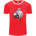 Space Astronaut Cat Funny Mens Ringer T-Shirt FotL Red/White