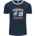 59 Year Wedding Anniversary 59th Rugby Mens Ringer T-Shirt FotL Navy Blue/White