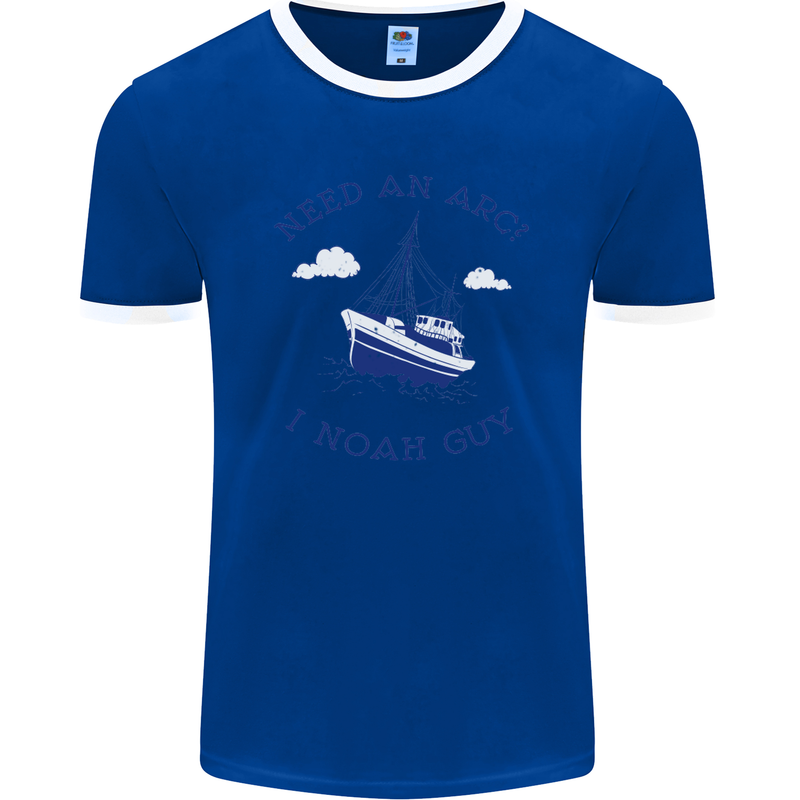 Need an Arc? I Noah Guy Funny Atheist Mens Ringer T-Shirt FotL Royal Blue/White