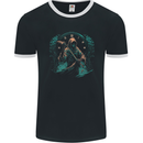 Grim Reaper Time Skull Death Gothic Mens Ringer T-Shirt FotL Black/White