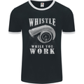 Whistle While You Work Turbo Cars Mens Ringer T-Shirt FotL Black/White