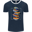 Our Orange Planet Earth One Glass Only Mens Ringer T-Shirt FotL Navy Blue/White