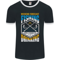 Weekend Fishing Funny Alcohol Beer Mens Ringer T-Shirt FotL Black/White