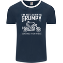 I'm Not Always Grumpy Motorbike Motorcycle Mens Ringer T-Shirt FotL Navy Blue/White