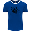 A Squirrel Playing the Guitar Mens Ringer T-Shirt Royal Blue/White