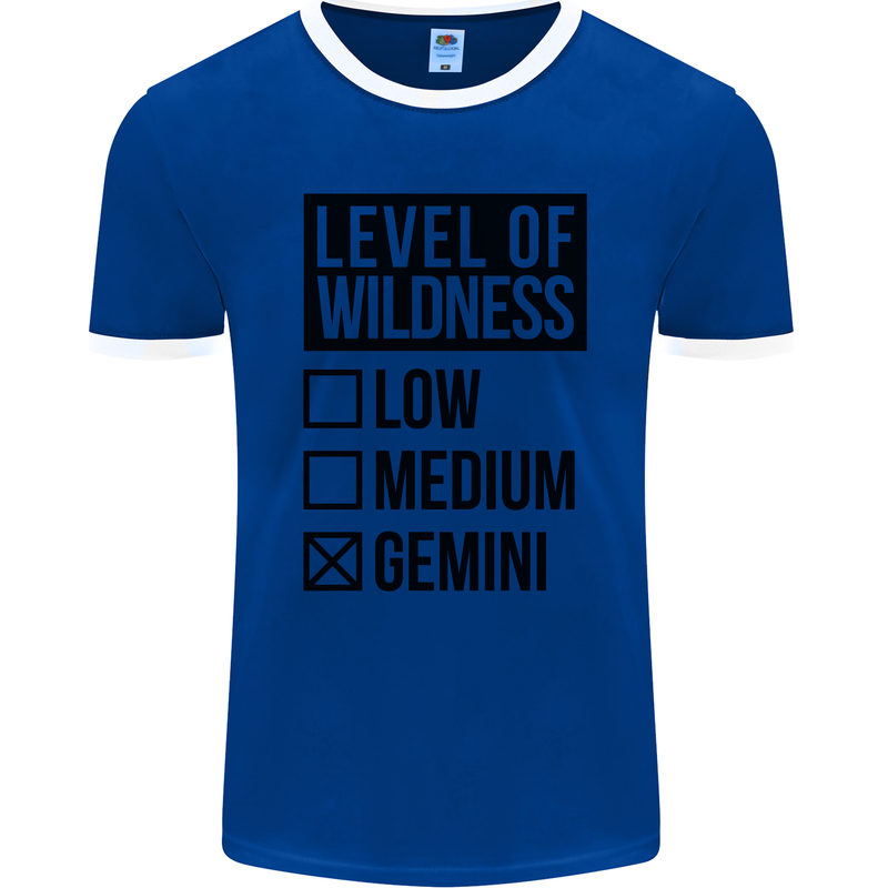 Levels of Wildness Gemini Mens Ringer T-Shirt FotL Royal Blue/White