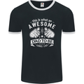 Awesome Dad to Be Looks New Dad Daddy Mens Ringer T-Shirt FotL Black/White