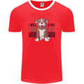 Pitbull I Will Find and Lick You Funny Mens Ringer T-Shirt FotL Red/White