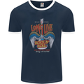 Long Live Rock n Roll Heavy Metal Guitar Mens Ringer T-Shirt FotL Navy Blue/White