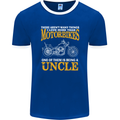 Being An Uncle Biker Motorcycle Motorbike Mens Ringer T-Shirt FotL Royal Blue/White