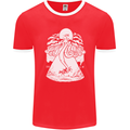 Alien Octopus Kraken Cthulhu Cow UFO Mens Ringer T-Shirt FotL Red/White