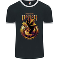 Heart of the Dragon Fantasy Mens Ringer T-Shirt FotL Black/White