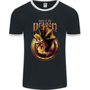 Heart of the Dragon Fantasy Mens Ringer T-Shirt FotL Black/White