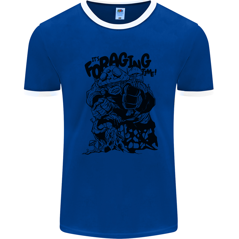 It's Foraging Time Funny Forager Mens Ringer T-Shirt FotL Royal Blue/White