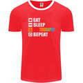 Photography Eat Sleep Photographer Funny Mens Ringer T-Shirt FotL Red/White