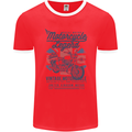 Motorcycle Legend Biker Motorcycle Chopper Mens Ringer T-Shirt FotL Red/White