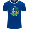 Feel Alive Gardening Gardener Plants Skull Mens Ringer T-Shirt FotL Royal Blue/White