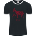 Chinese Zodiac Shengxiao Year of the Goat Mens Ringer T-Shirt FotL Black/White