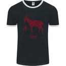 Chinese Zodiac Shengxiao Year of the Goat Mens Ringer T-Shirt FotL Black/White