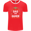 Dad & Gamer Funny Fathers Day Gaming Mens Ringer T-Shirt FotL Red/White