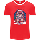 Bah Humbug Grumpy Christmas Owls Mens Ringer T-Shirt FotL Red/White