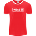 Eat Sleep 4X4 Off Road Roading Car Mens Ringer T-Shirt FotL Red/White