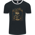 Vintage Gothic Skull King Mens Ringer T-Shirt FotL Black/White