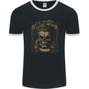 Vintage Gothic Skull King Mens Ringer T-Shirt FotL Black/White