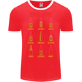 Optimism Pessimism Beer Alcohol Funny Mens Ringer T-Shirt FotL Red/White