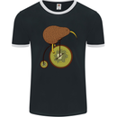 Funny Cycling Kiwi Bicycle Bike Mens Ringer T-Shirt FotL Black/White