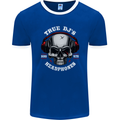 True Dj's Are Born With Headphones DJing Mens Ringer T-Shirt FotL Royal Blue/White