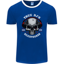 True Dj's Are Born With Headphones DJing Mens Ringer T-Shirt FotL Royal Blue/White