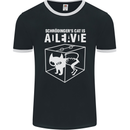 Schrodinger's Cat Science Geek Nerd Mens Ringer T-Shirt FotL Black/White