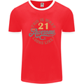21st Birthday 21 Year Old Awesome Looks Like Mens Ringer T-Shirt FotL Red/White